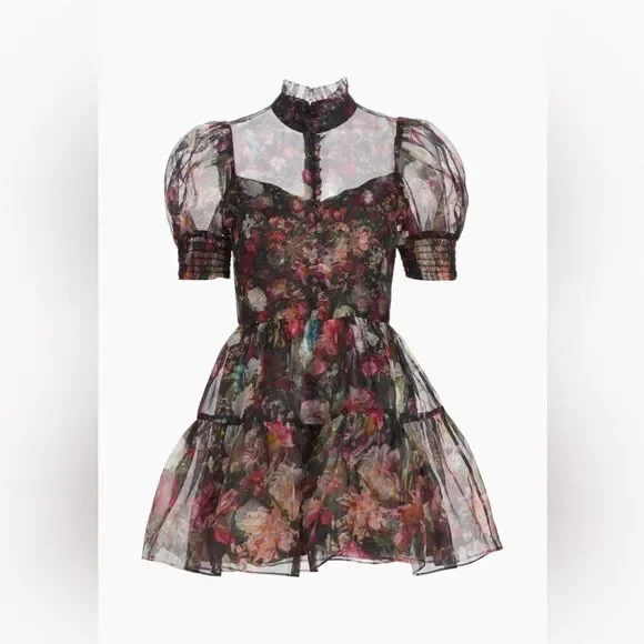Alice + OliviaVernita Floral Silk Tulle Minidress size 8